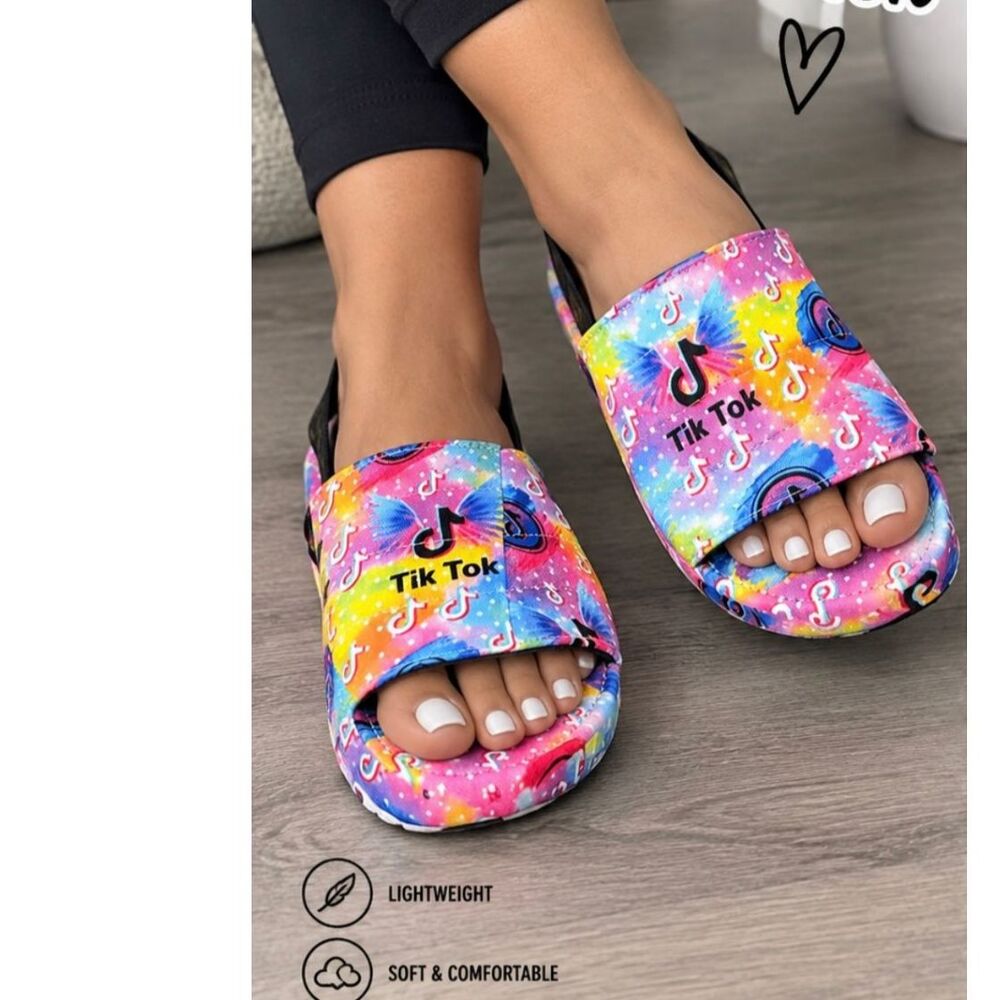 NEW Women’s Mexican Sandals US 6 MX 23 Rainbow Tie Dye Platform Slingback